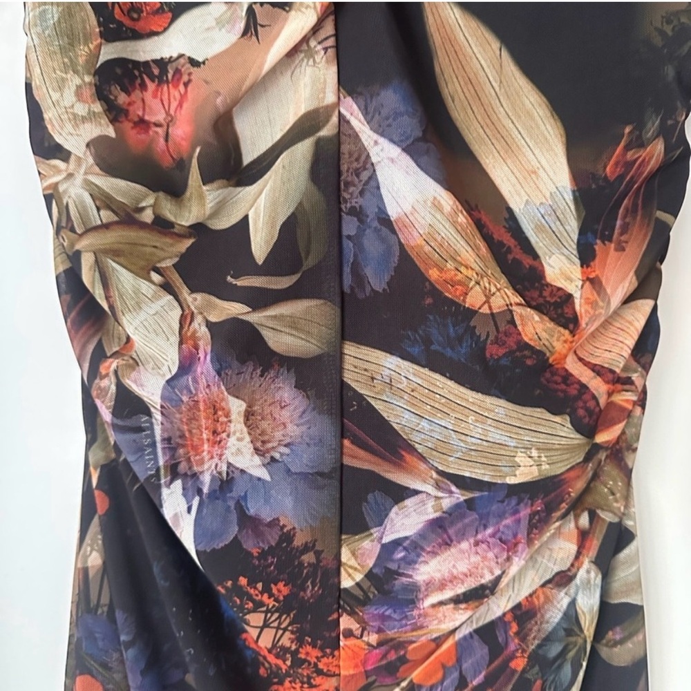 ALL SAINTS NWT Tia Tippi Floral Print Mesh Midi Dress new w tags  Allsaints - Picture 6 of 8